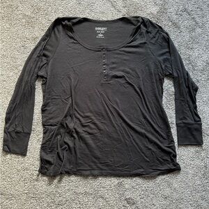 Torrid Black Button-Front Long Sleeve Top